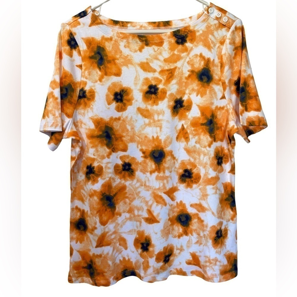 Charter Club Orange Floral Shirt
